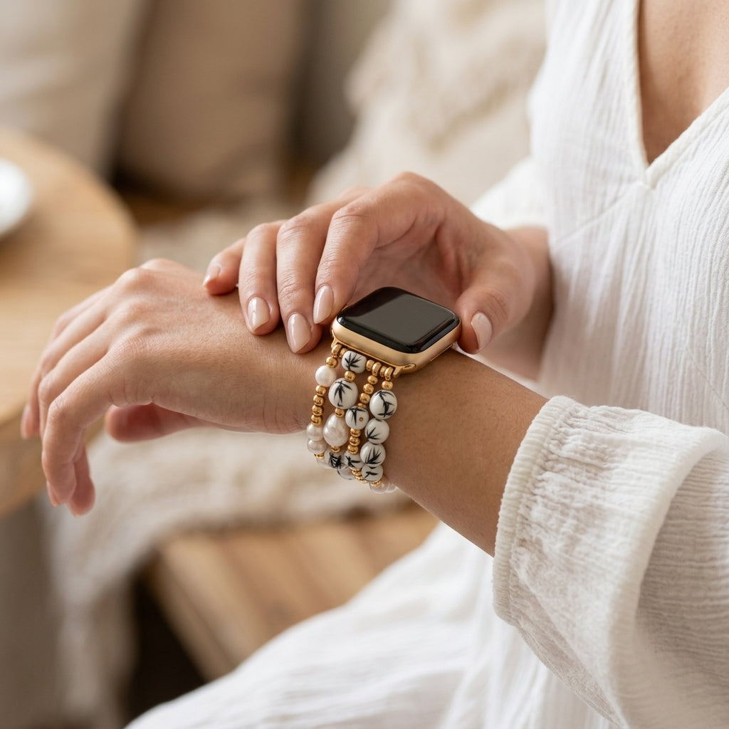Porcelain-Garten-Bambusnebel-Armband für die Apple Watch