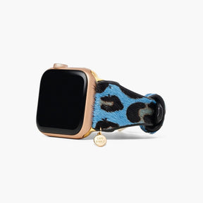 Bracelet Apple Watch en cuir azur sauvage