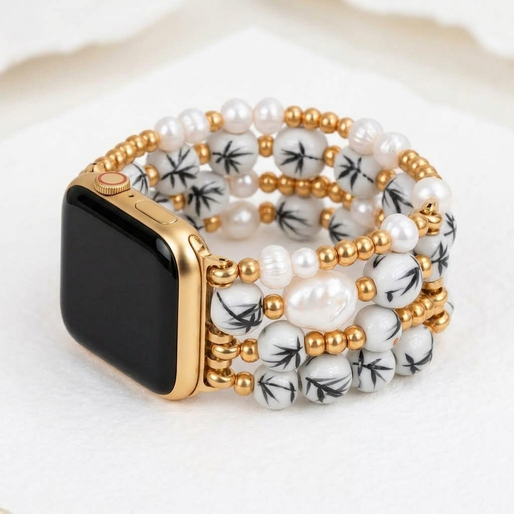 Porcelain-Garten-Bambusnebel-Armband für die Apple Watch