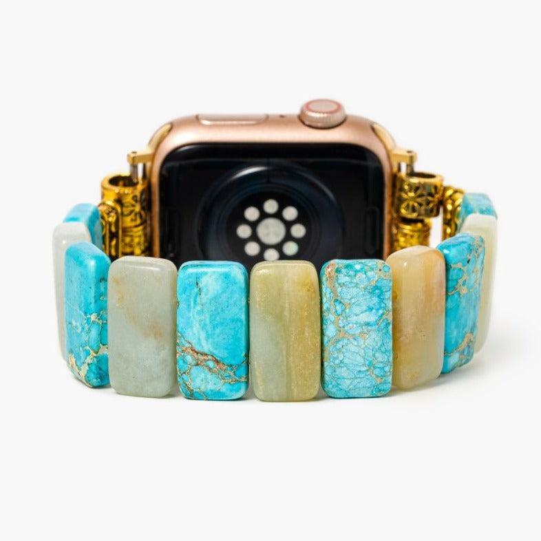 Bracelet Apple Watch extensible turquoise terre