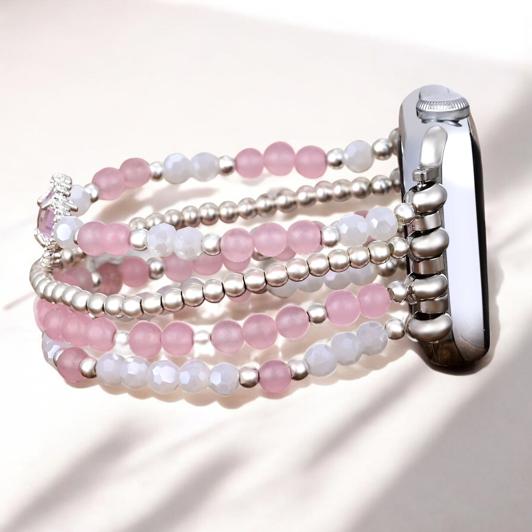 Bracelet de montre extensible en argent Love de la Saint-Valentin