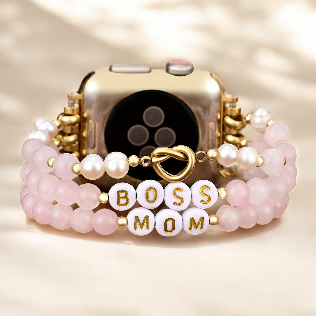 Boss Mom Rose Quartz Stretch Apple Watch Armband