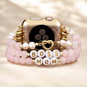 Boss Mom Rose Quartz Stretch Apple Watch Armband