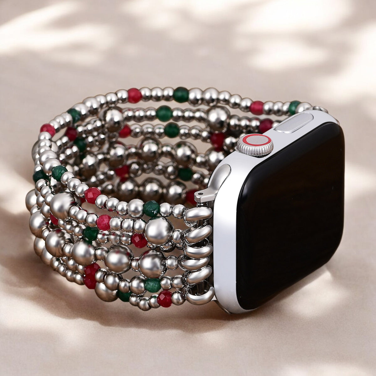 Bracelet extensible magique argenté de Noël pour Apple Watch