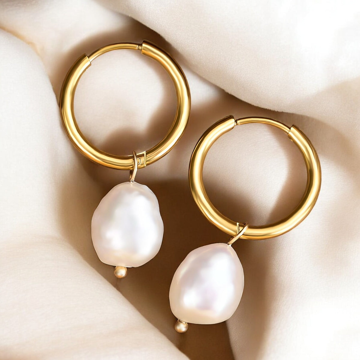 Boucles d'oreilles créoles à breloques en perles