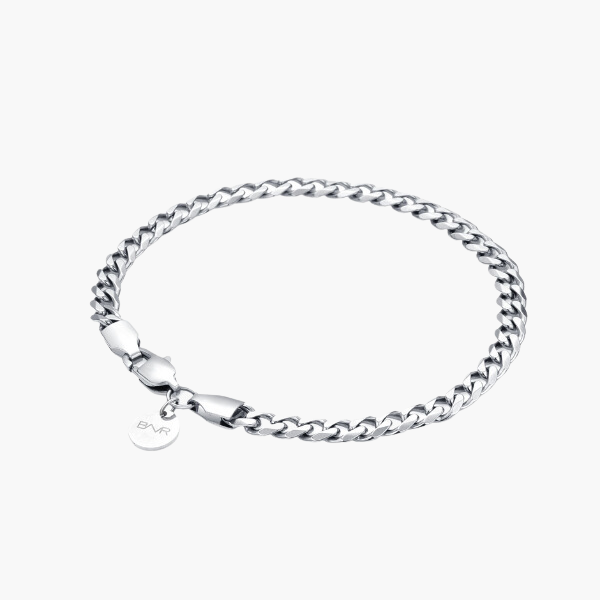 Bracelet cubain (argent) 5mm