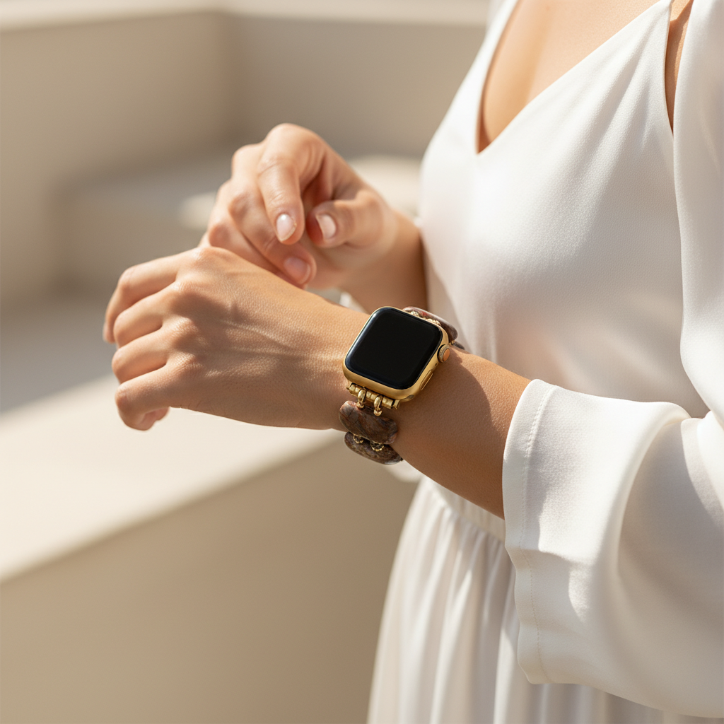 Bracelet extensible en agate Horizon du Désert pour Apple Watch