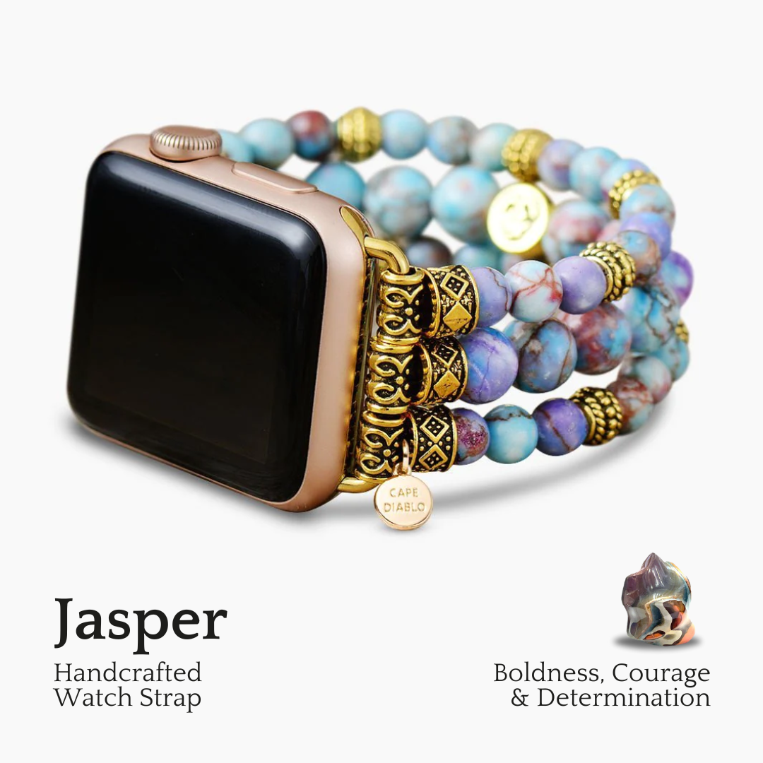 Bracelet Apple Watch extensible en jaspe paisible