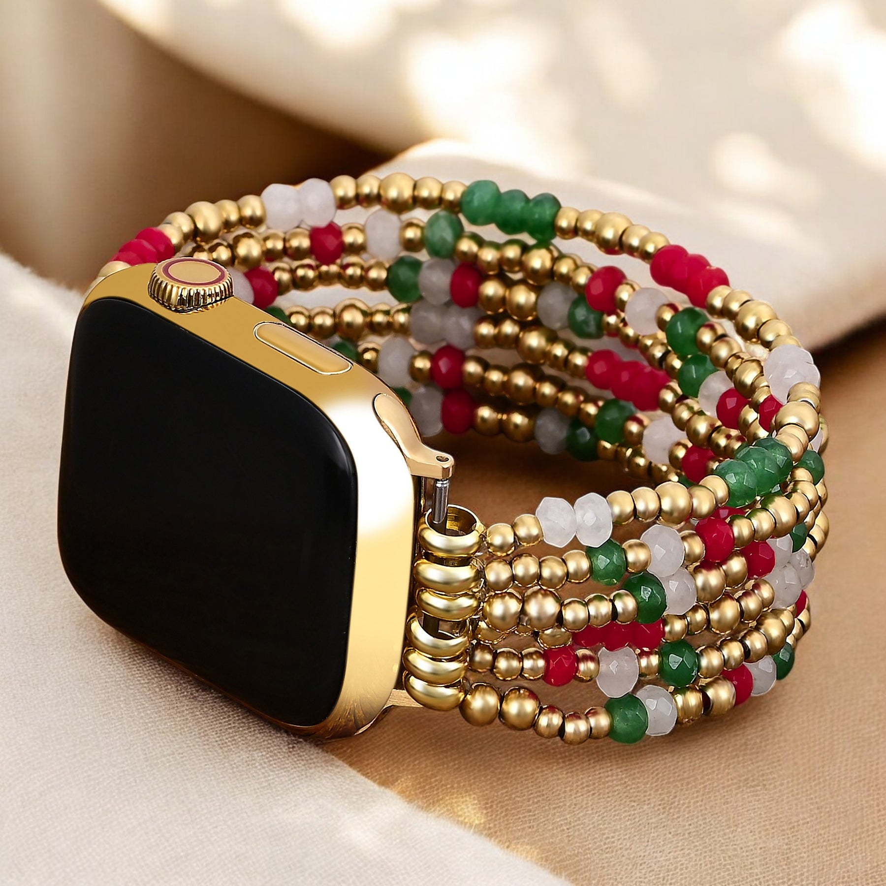 Golden Holly Cheer Stretch Apple Watch Armband