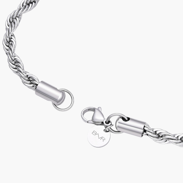 Bracelet en corde (Argent) 5mm