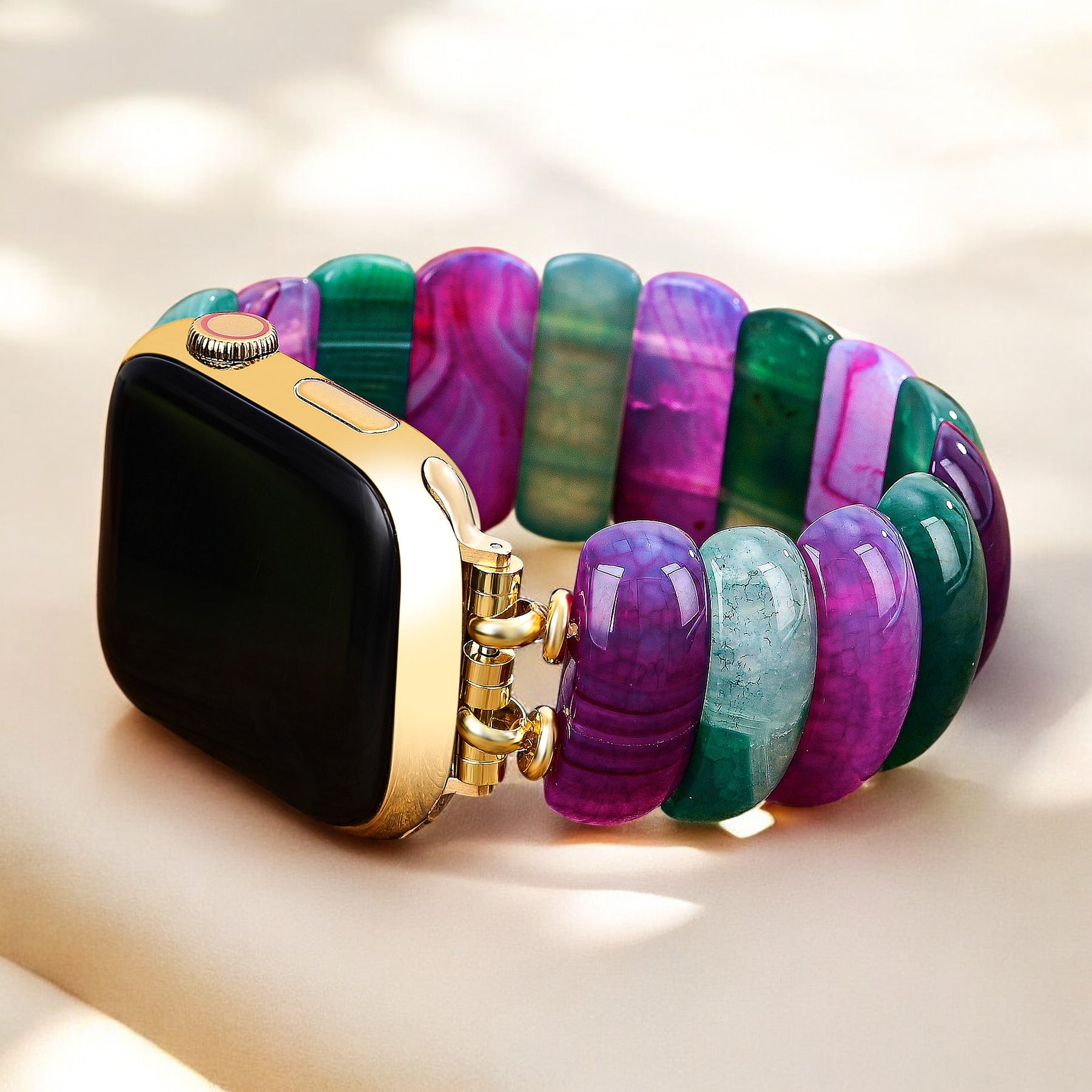 Bohemian Jewel Achat Stretch Apple Watch Armband