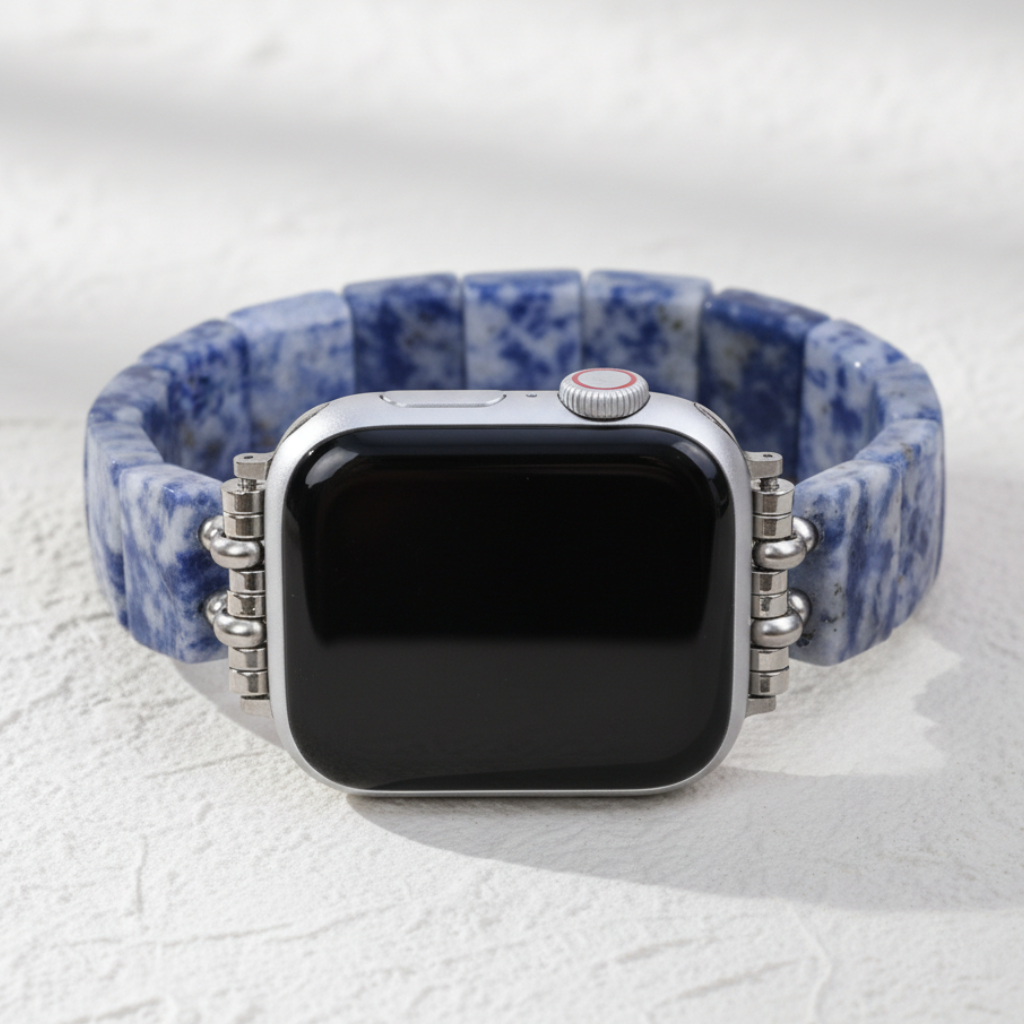 Blauer Horizont Sodalith Dehnbares Apple Watch Armband