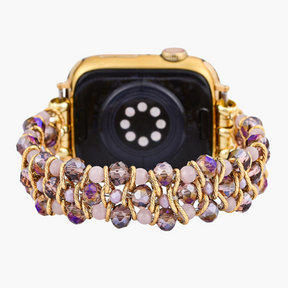 Bracelet tressé en gemme de sérénité dorée Apple Watch