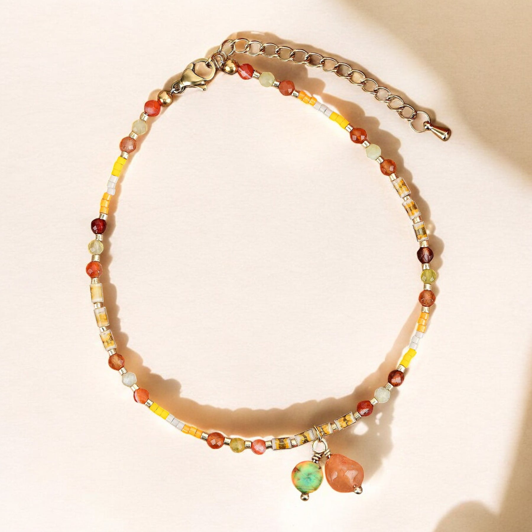 Bracelet de cheville en agate Sunfire Glow