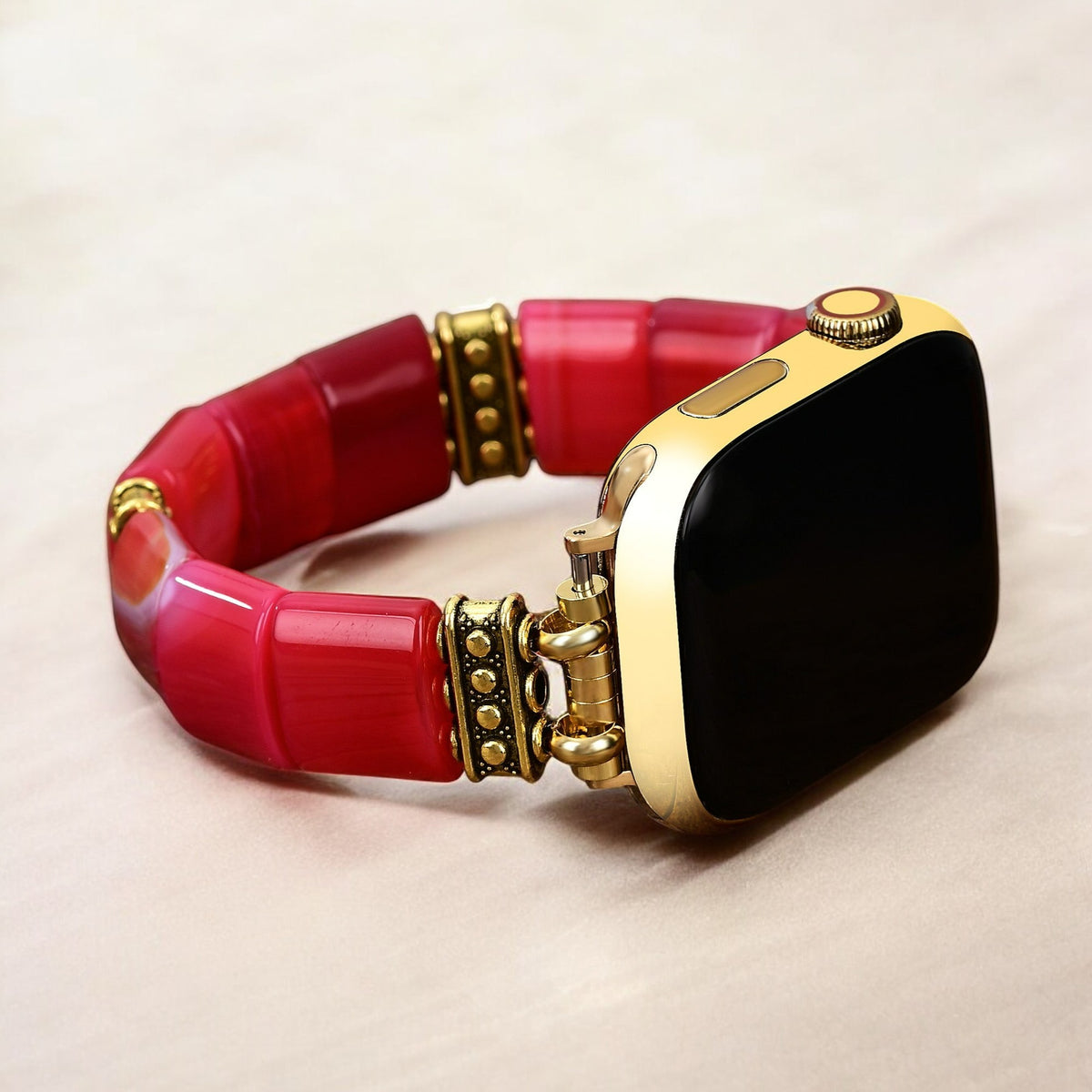 Ruby Essence Agate Stretch Apple Watch Armband
