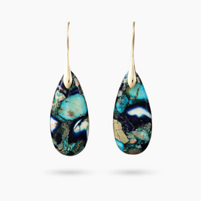 Boucles d'oreilles pendantes en jaspe Oceanic Gleam