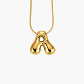 Collier initial lettre bulle éclat doré