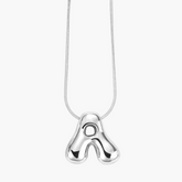 Collier initial en lettres bulles à éclat argenté