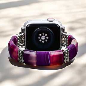 Amethyst Aura Achat Stretch Apple Watch Armband