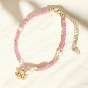 Bracelet Lotus Rose Éthéré