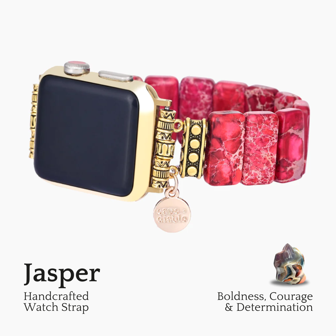 Scarlet Tibetan Jasper Stretch Apple Watch Armband