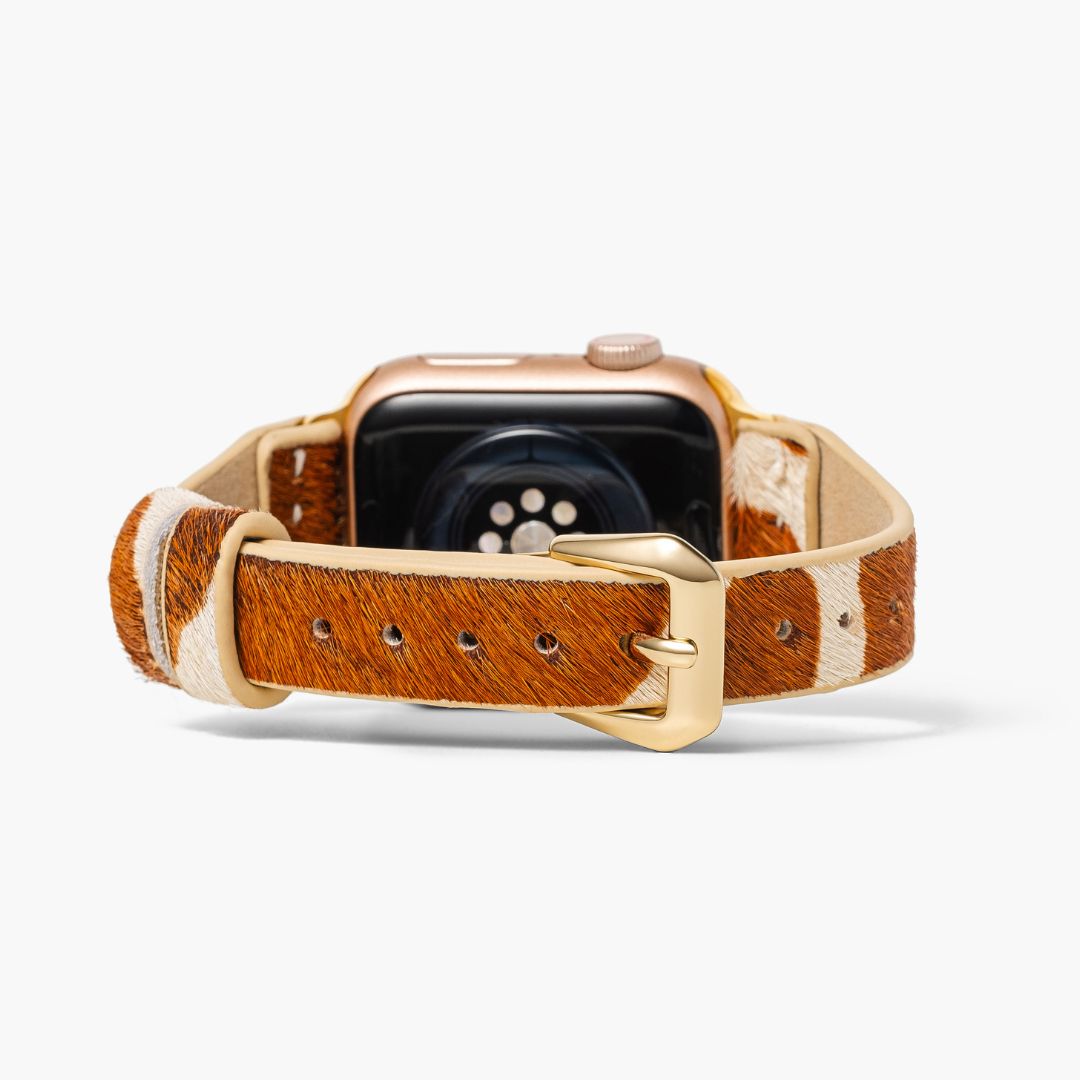 Savannah Glattes Lederarmband Apple Watch