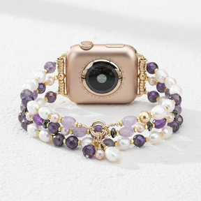 Amethyst Perlenbüschel Dehnbares Apple Watch Armband