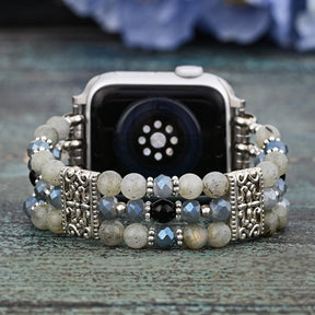 Bracelet Apple Watch en Labradorite Indigo Artisanal