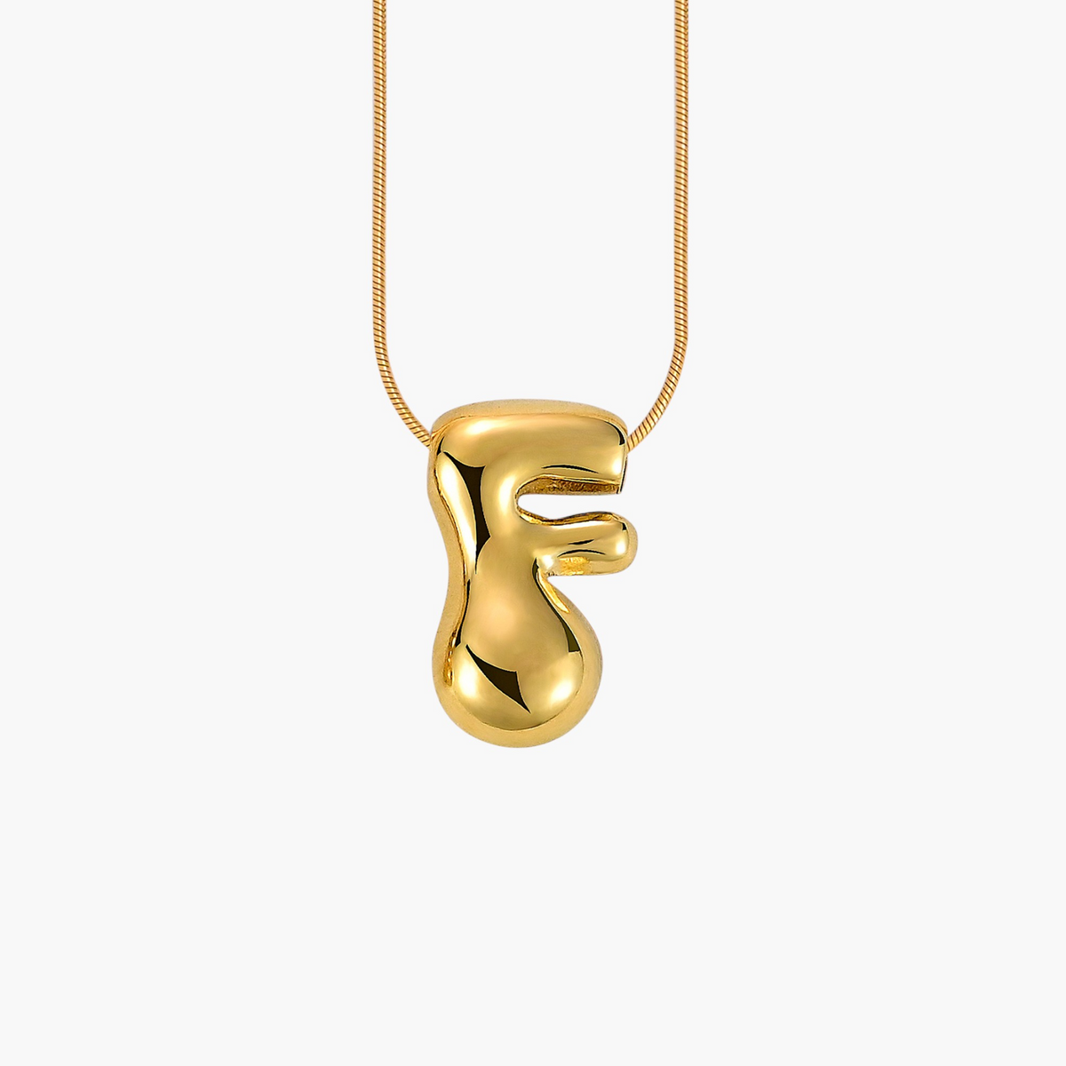 Collier initial lettre bulle éclat doré