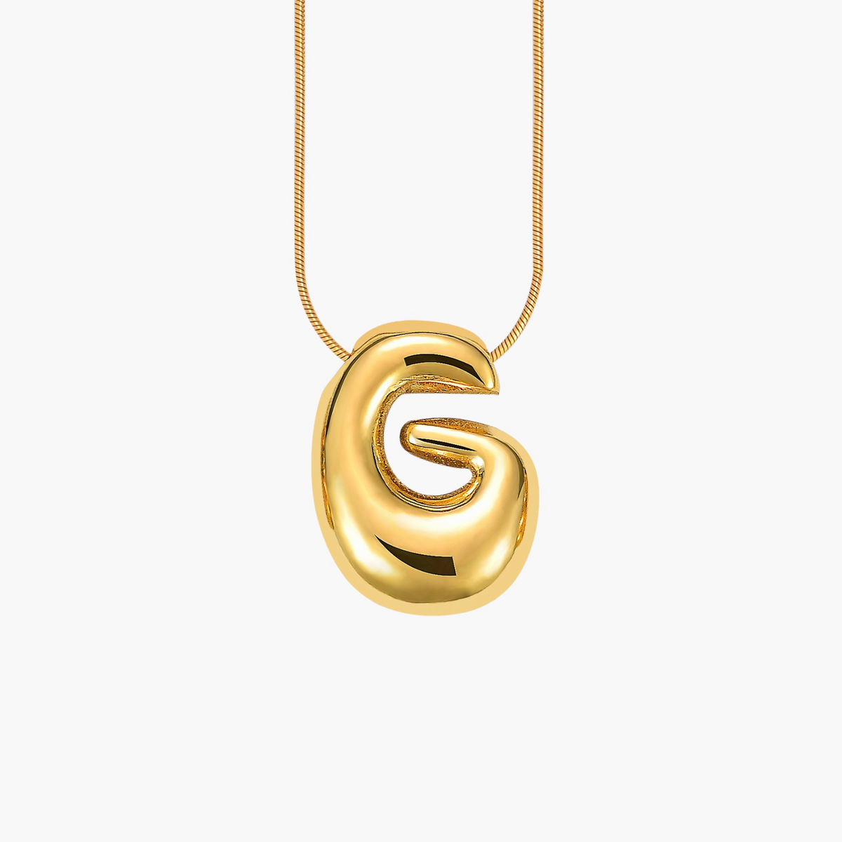 Collier initial lettre bulle éclat doré