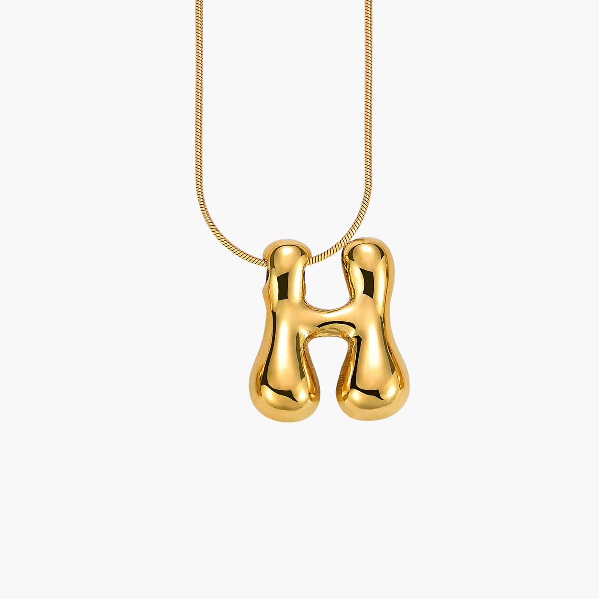 Collier initial lettre bulle éclat doré