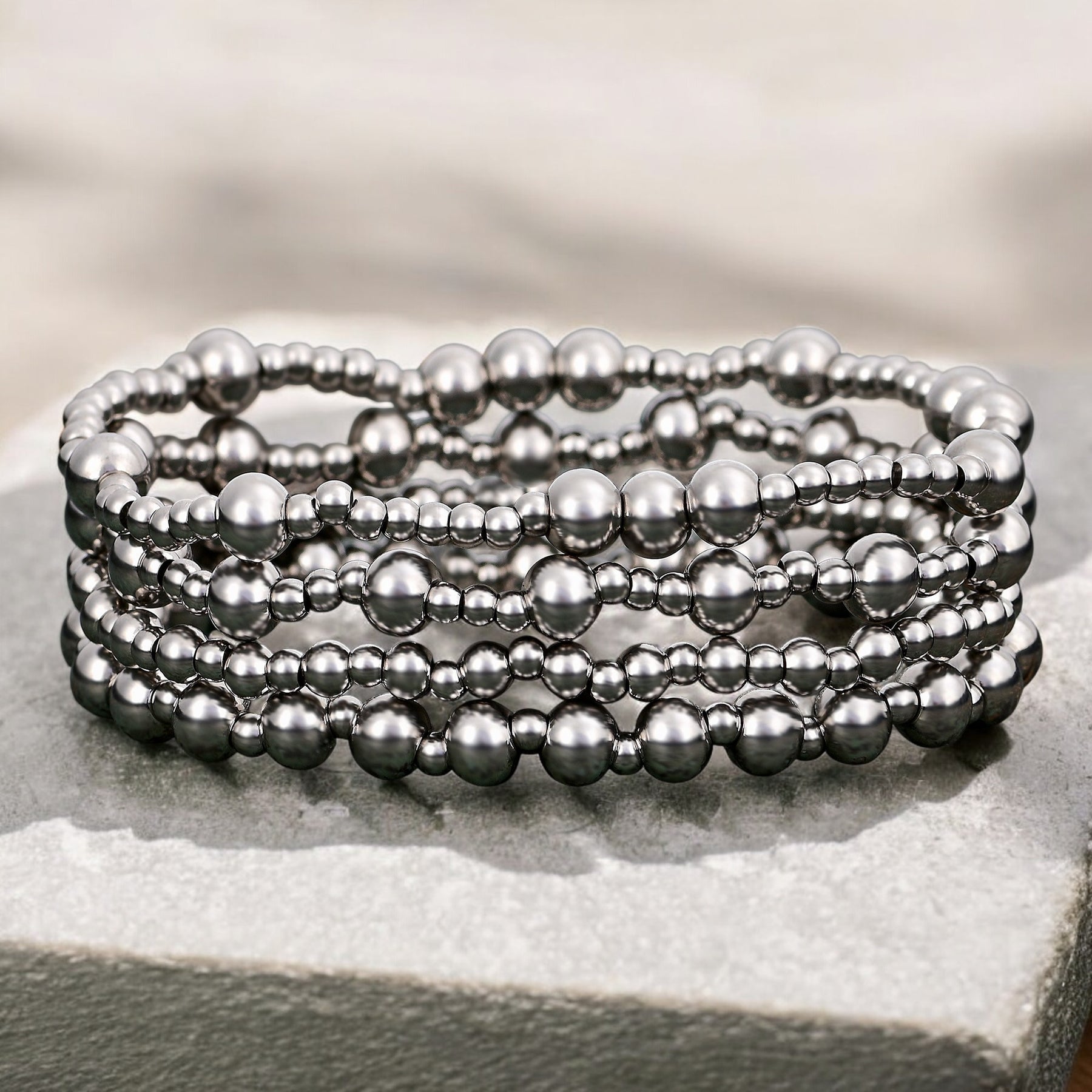 Ensemble de Bracelets Platine Discret