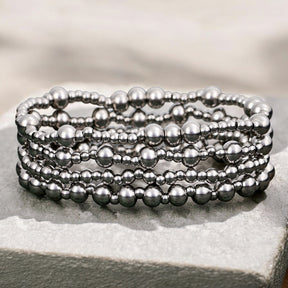 Ensemble de Bracelets Platine Discret