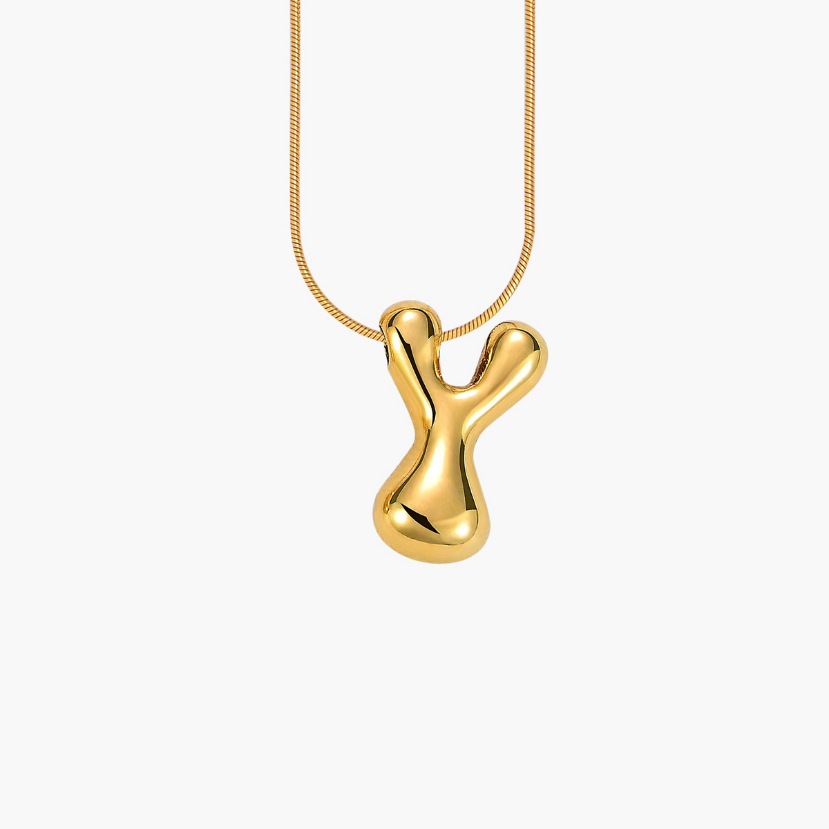 Collier initial lettre bulle éclat doré