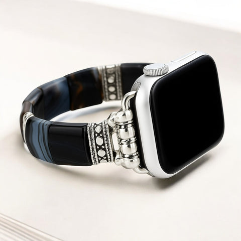 Bracelet extensible Bohemian Noir pour Apple Watch