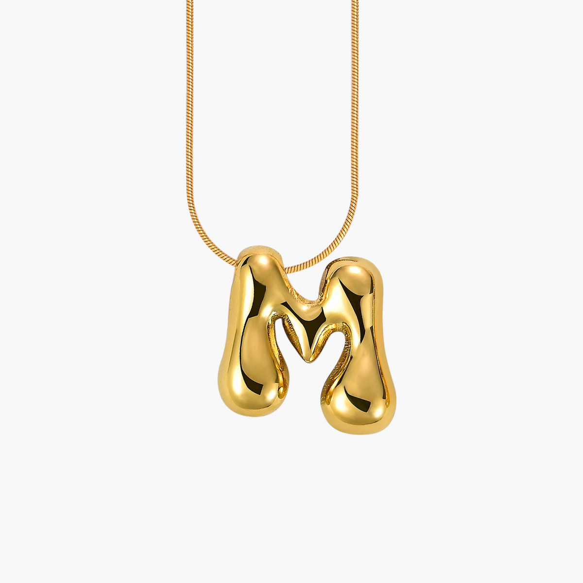 Collier initial lettre bulle éclat doré
