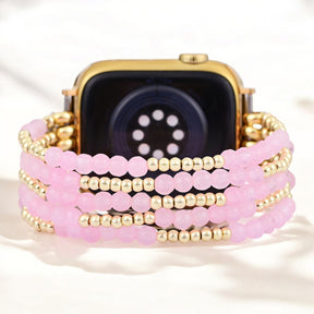 Rosequarz-Strahlkraft Stretch Apple Watch Armband
