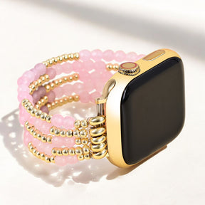 Rosequarz-Strahlkraft Stretch Apple Watch Armband