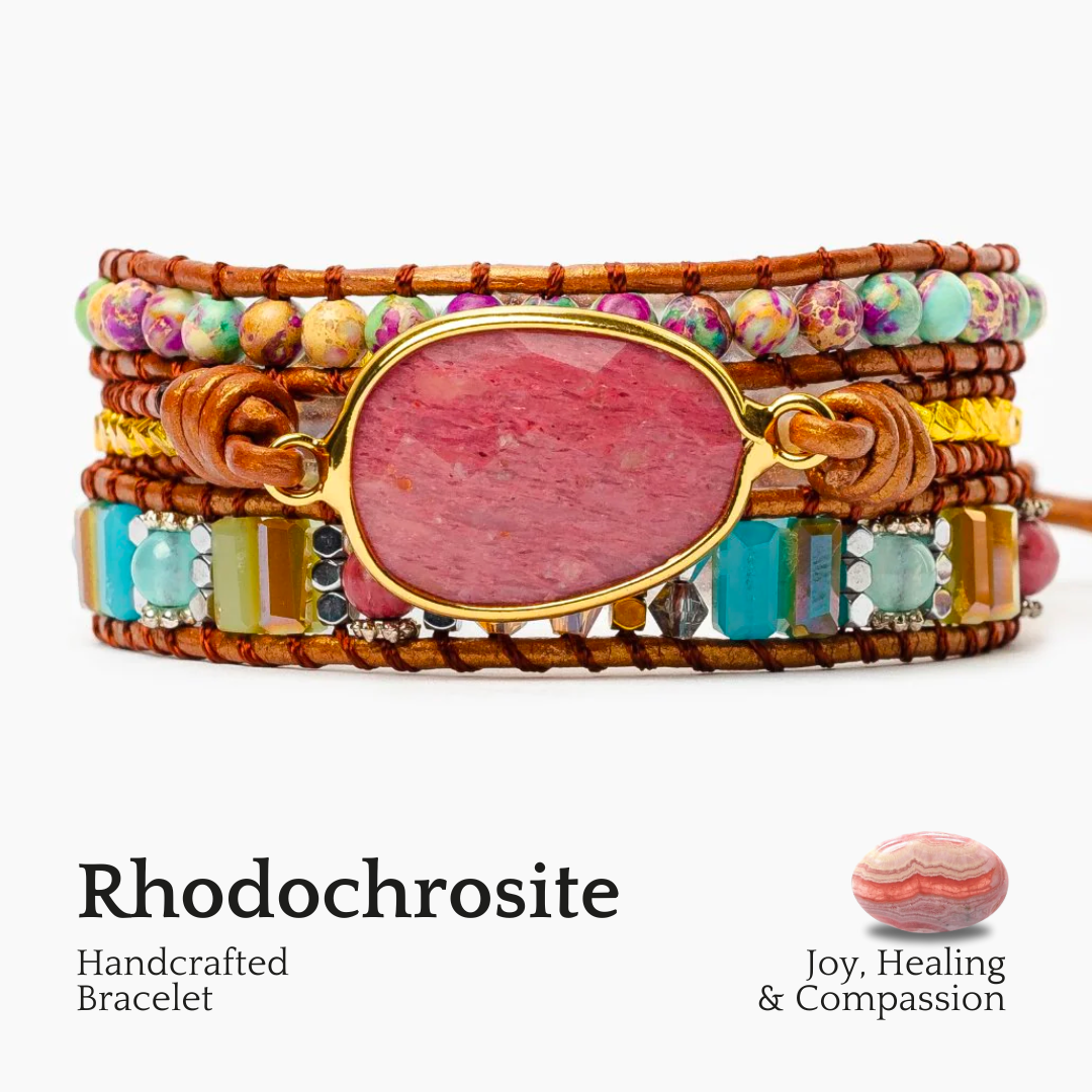 Bracelet enveloppant de rhodochrosite de guérison