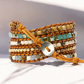 Armband aus blauem Erdjaspisstein