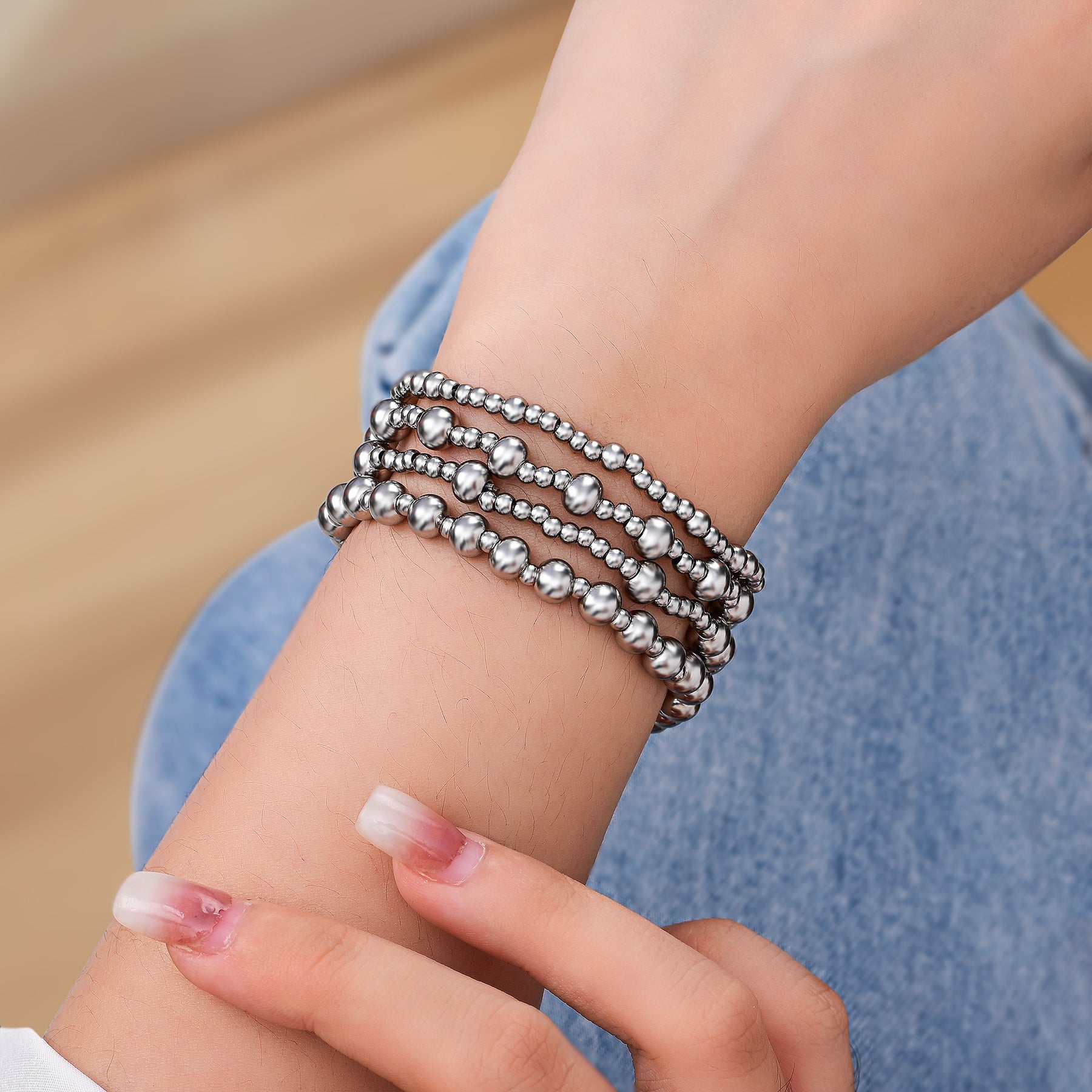 Ensemble de bracelets en platine Demure