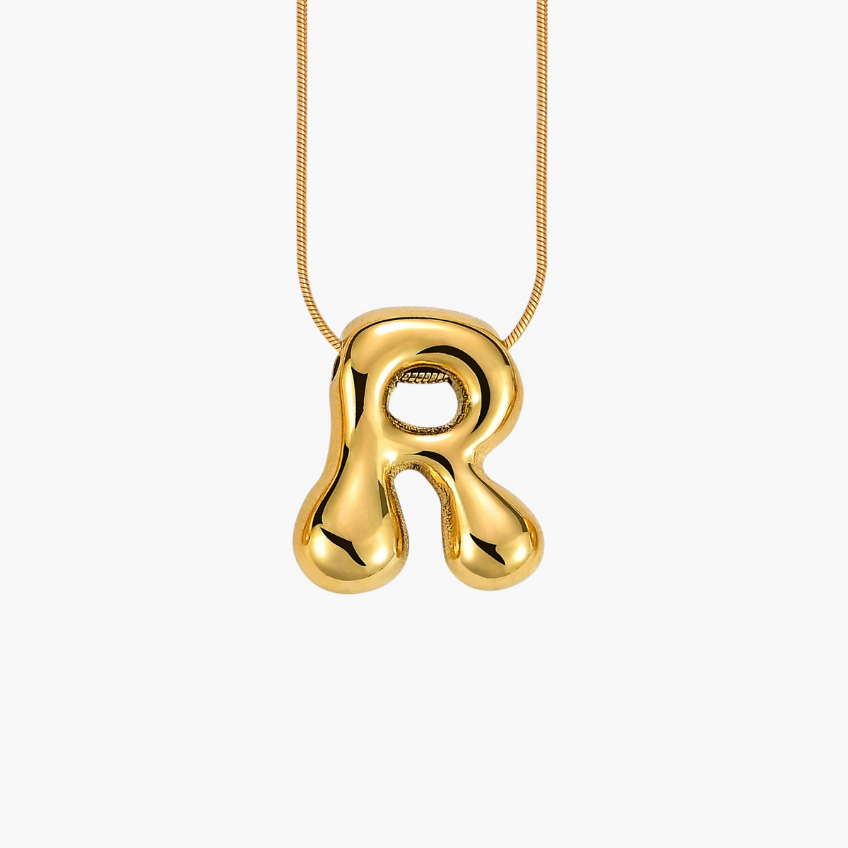 Collier initial lettre bulle éclat doré