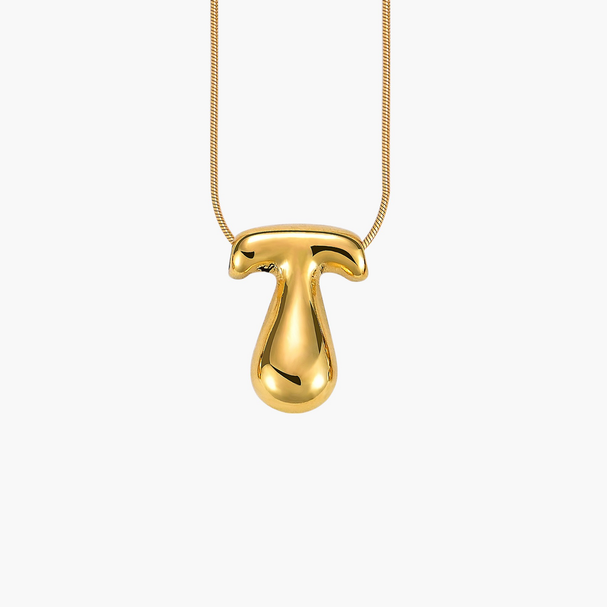 Collier initial lettre bulle éclat doré