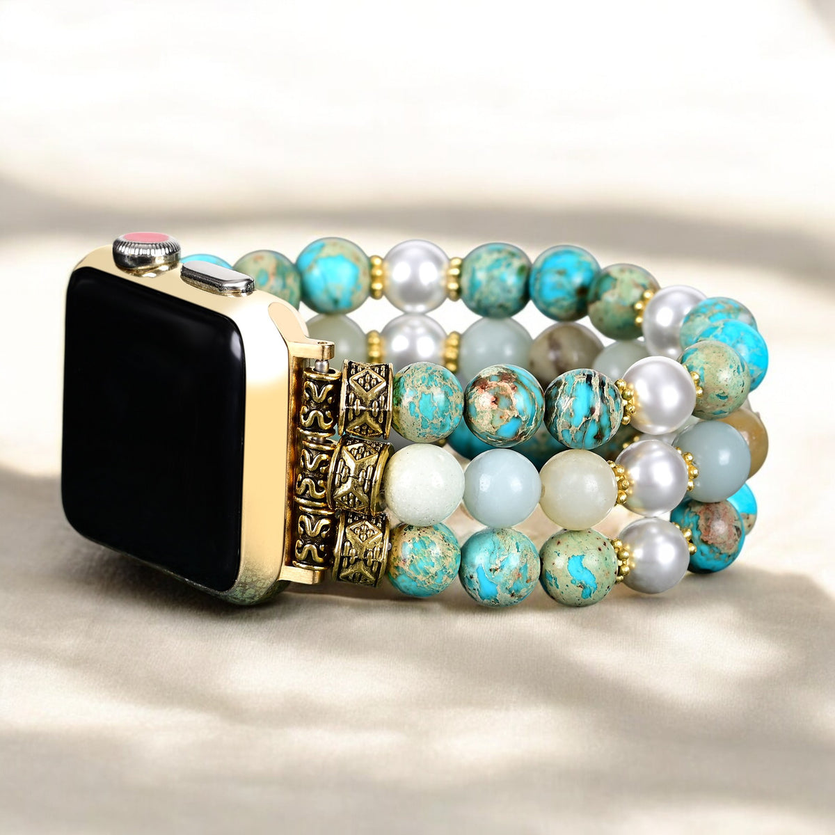 Ocean Breeze Jasper Stretch-Uhrenarmband