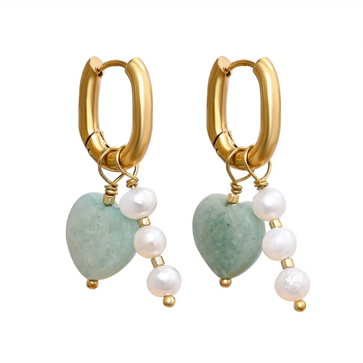 Boucles d'oreilles Amour en Amazonite