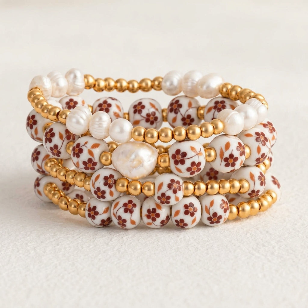 Ensemble de bracelets Porcelain Garden Autumn Blossom