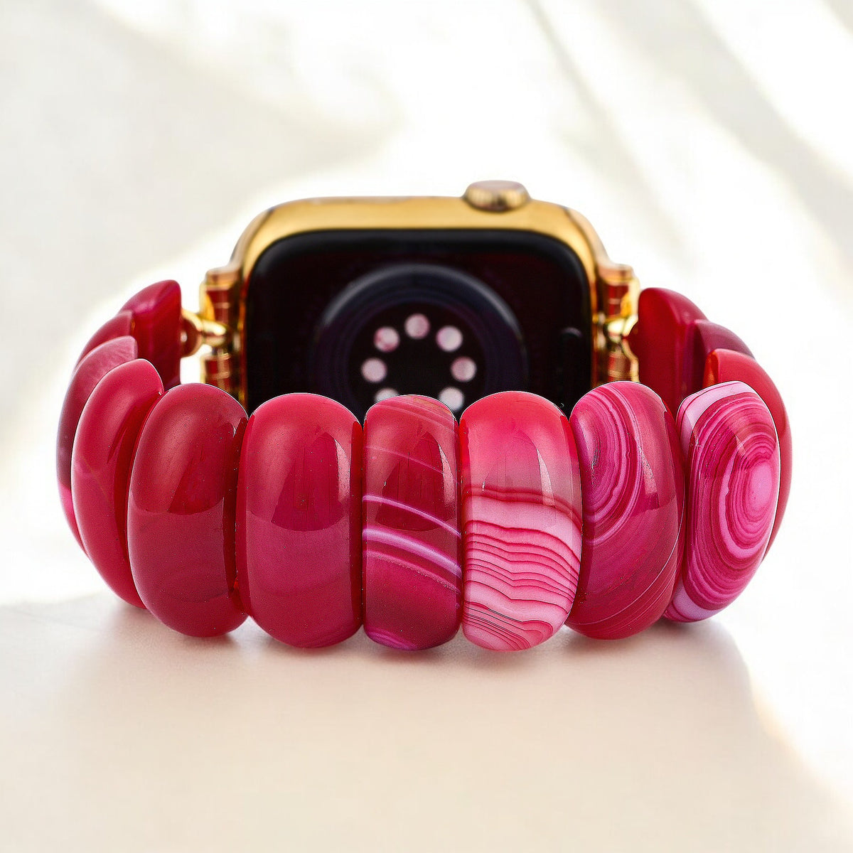 Bracelet extensible en agate Mirage Cramoisi pour Apple Watch