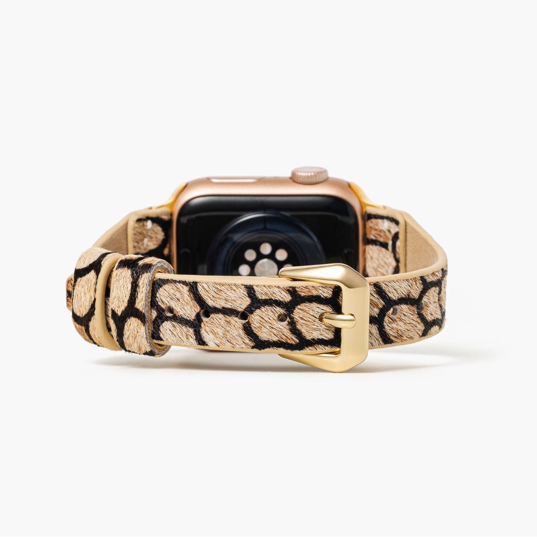 Bracelet Apple Watch en cuir écailles de minuit