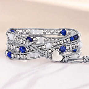 Bracelet enveloppant de protection en lapis céleste