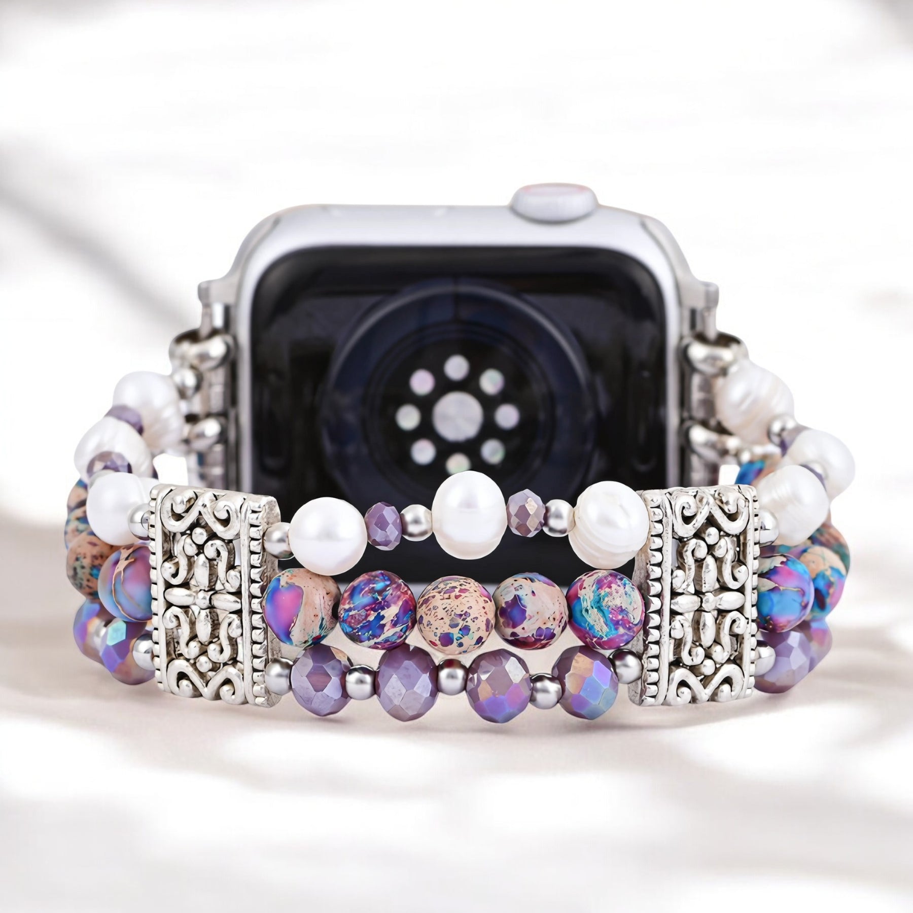 Bracelet Apple Watch en jaspe artisanal Oasis